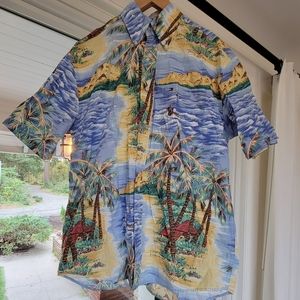 Tommy Hilfiger Hawaiian Surfer Button Down Shirt Men's Size Medium